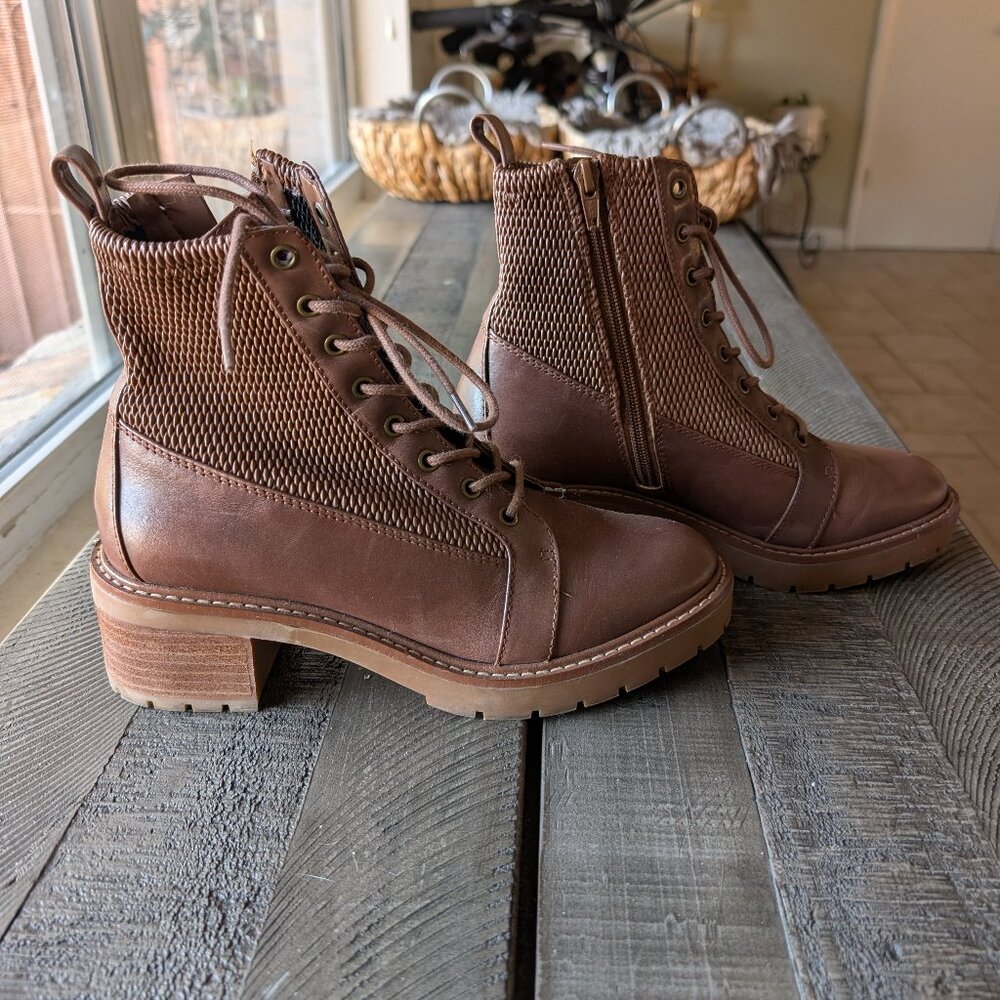 Alex Marie Leather Combat Boots Size 8.5M